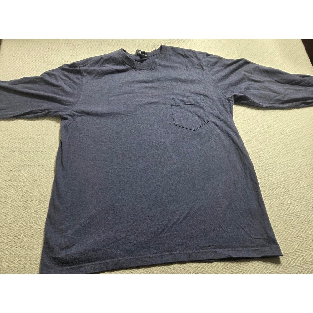 Lands End Long Sleeve Pocket Tee Mens L Slate Blue 42-44 Regular
